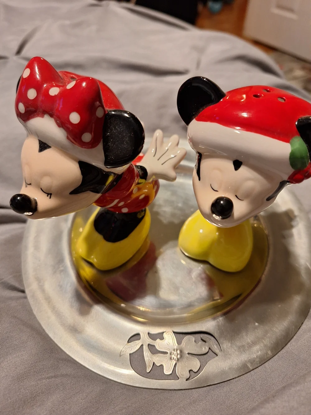 Ceramic Holiday Mouse Salt and Pepper Shakers - Red, Black, Yellow